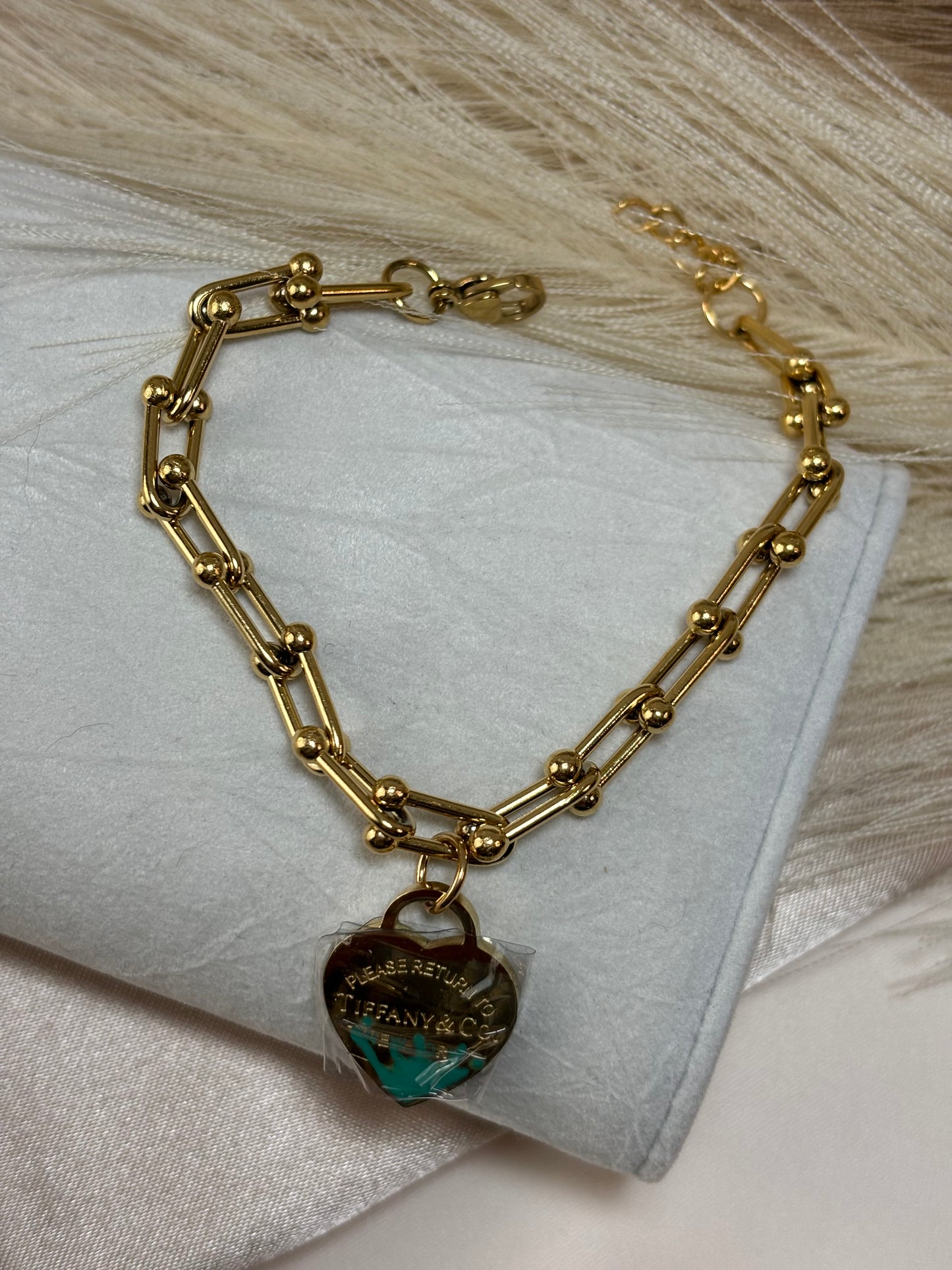 Green Heart Charm Bracelet