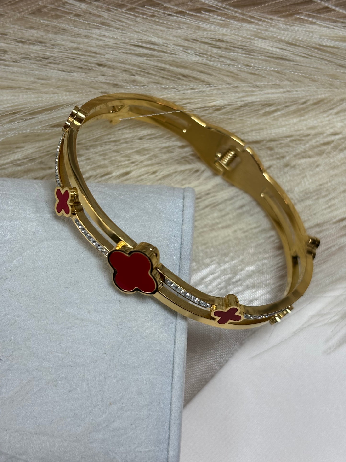 Red Flower Bracelet