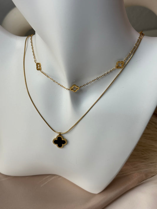 Black Flower Necklace